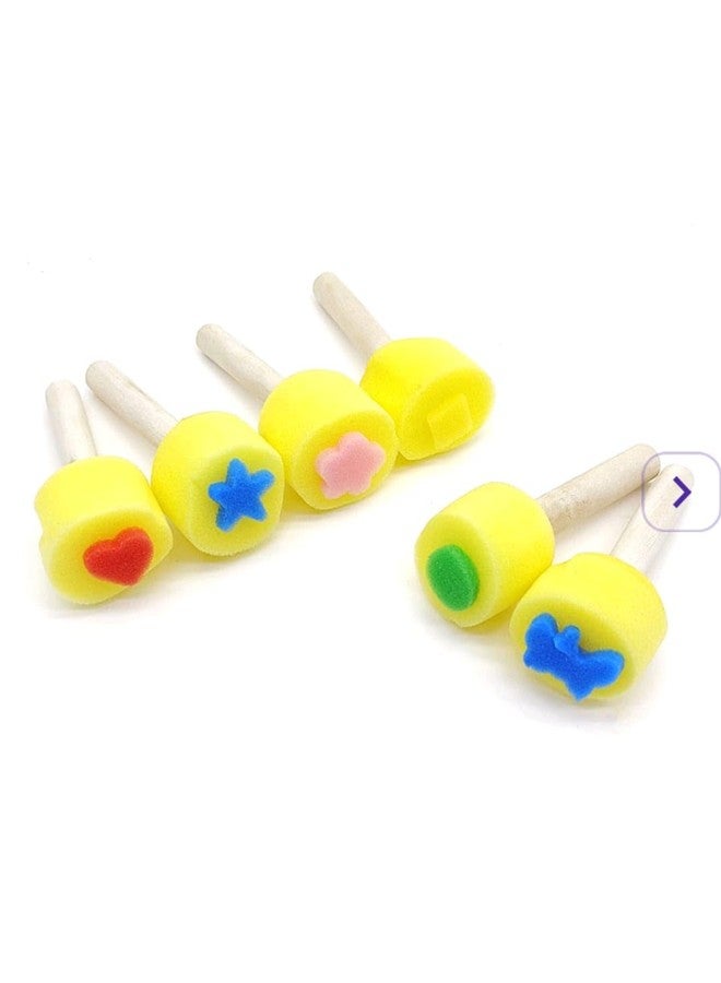 Brille Bee Sponge Stamp Foam Painting Brushes, Flower Shapes, Art Paint Drawing Tools, DIY Graffiti Stamps for Kids Early Learning (Design Foam Brush 6pcs) - Image 1